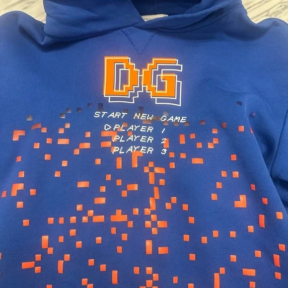 Dolce & Gabbana Blue Pixelated Kids Hoodie - Picture 2 of 5